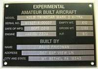 A/C Data Plates